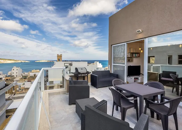 St Paul\'S Bay New Modern Penthouse 2 Minutes From Beach Seascape Stays